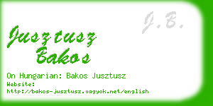 jusztusz bakos business card